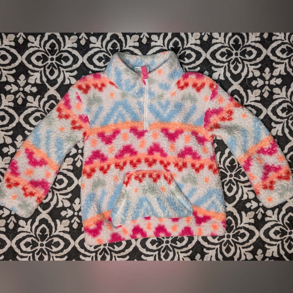 2T Jumping Beans Faux Fur Colorful Pull Over Sweater